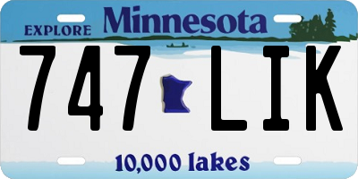 MN license plate 747LIK