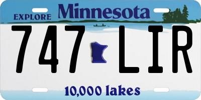 MN license plate 747LIR