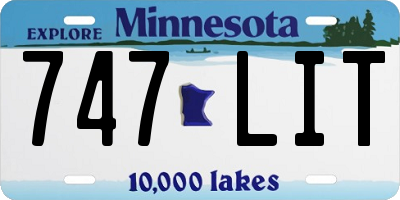MN license plate 747LIT