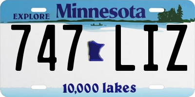 MN license plate 747LIZ