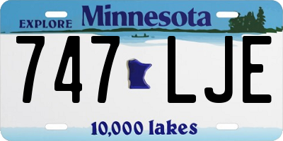 MN license plate 747LJE