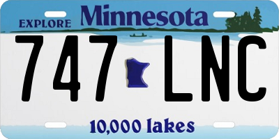 MN license plate 747LNC