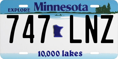 MN license plate 747LNZ