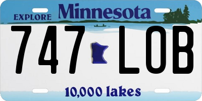 MN license plate 747LOB
