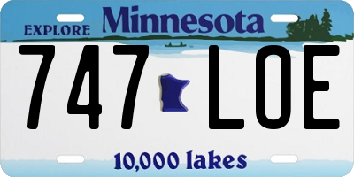 MN license plate 747LOE