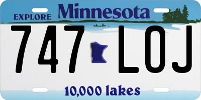 MN license plate 747LOJ