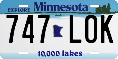 MN license plate 747LOK