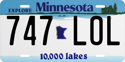 MN license plate 747LOL