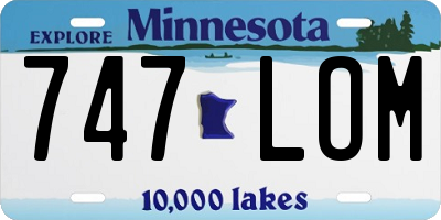 MN license plate 747LOM