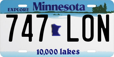 MN license plate 747LON