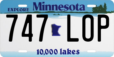 MN license plate 747LOP