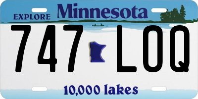 MN license plate 747LOQ