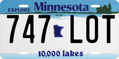 MN license plate 747LOT