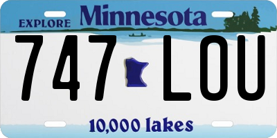 MN license plate 747LOU