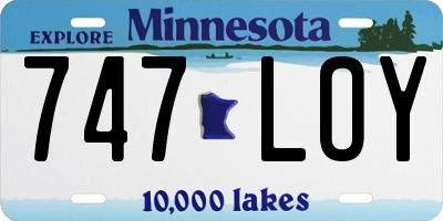 MN license plate 747LOY