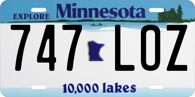 MN license plate 747LOZ