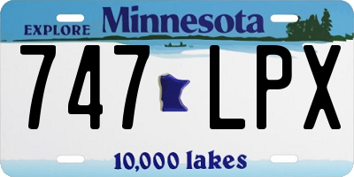 MN license plate 747LPX