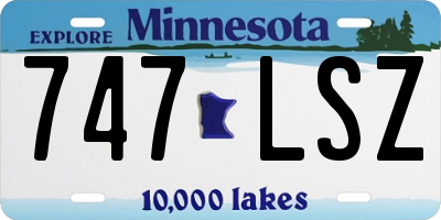 MN license plate 747LSZ