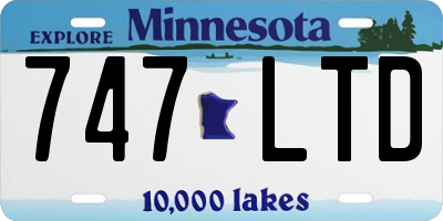 MN license plate 747LTD