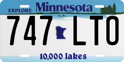 MN license plate 747LTO