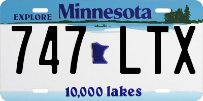 MN license plate 747LTX