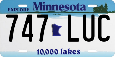 MN license plate 747LUC