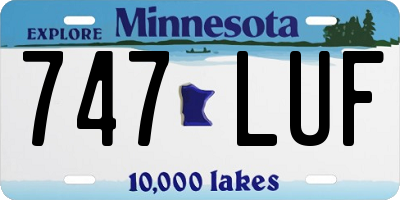 MN license plate 747LUF