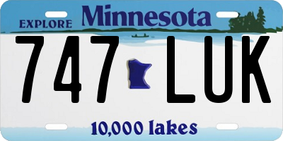 MN license plate 747LUK