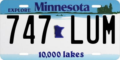 MN license plate 747LUM