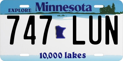 MN license plate 747LUN