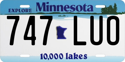 MN license plate 747LUO