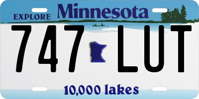 MN license plate 747LUT