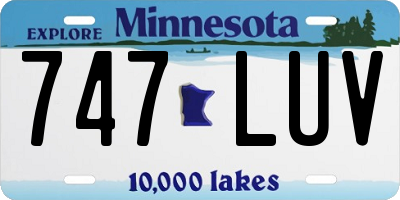 MN license plate 747LUV