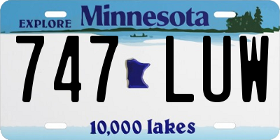MN license plate 747LUW