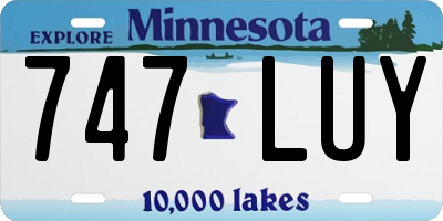 MN license plate 747LUY