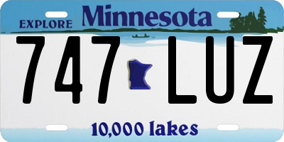 MN license plate 747LUZ