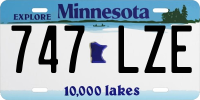 MN license plate 747LZE