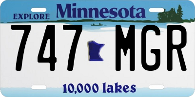 MN license plate 747MGR