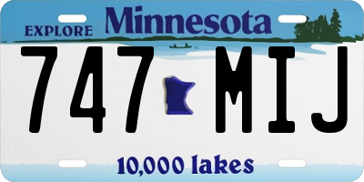 MN license plate 747MIJ
