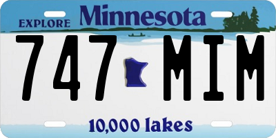 MN license plate 747MIM