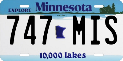 MN license plate 747MIS