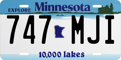 MN license plate 747MJI