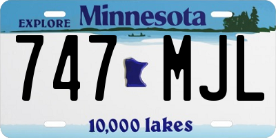 MN license plate 747MJL
