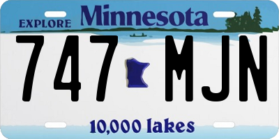 MN license plate 747MJN
