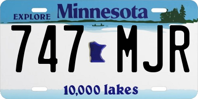 MN license plate 747MJR