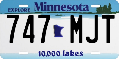 MN license plate 747MJT
