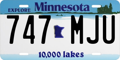 MN license plate 747MJU