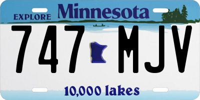 MN license plate 747MJV