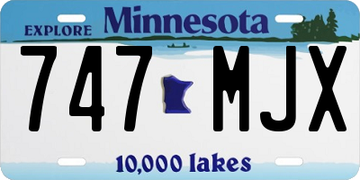 MN license plate 747MJX