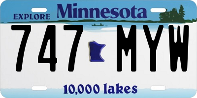 MN license plate 747MYW
